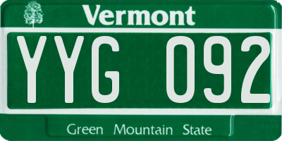 VT license plate YYG092