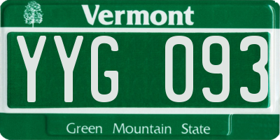 VT license plate YYG093