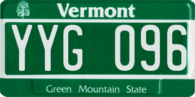 VT license plate YYG096