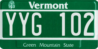 VT license plate YYG102