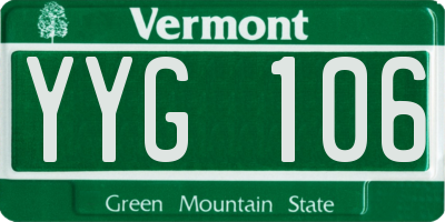 VT license plate YYG106