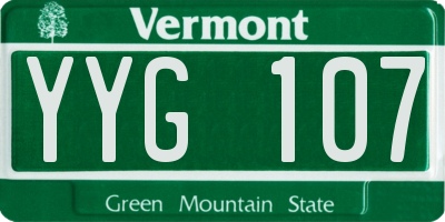 VT license plate YYG107