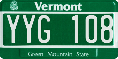 VT license plate YYG108