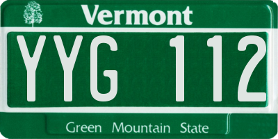 VT license plate YYG112