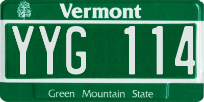 VT license plate YYG114