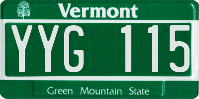 VT license plate YYG115
