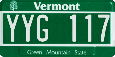 VT license plate YYG117