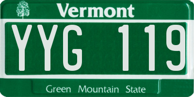 VT license plate YYG119