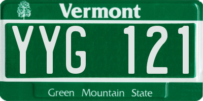 VT license plate YYG121