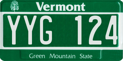 VT license plate YYG124