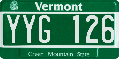 VT license plate YYG126