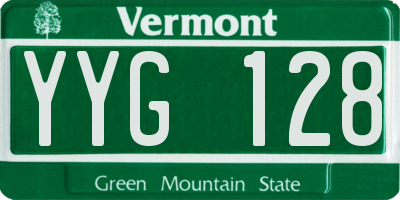 VT license plate YYG128