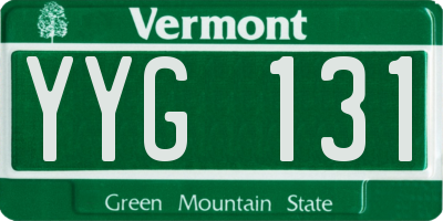 VT license plate YYG131