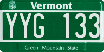VT license plate YYG133