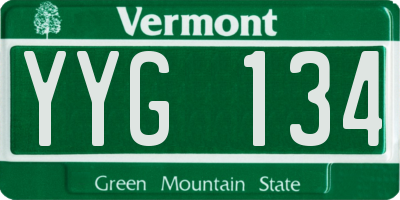 VT license plate YYG134