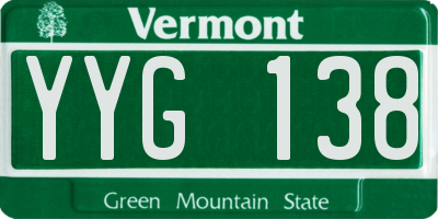 VT license plate YYG138