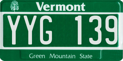 VT license plate YYG139