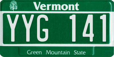 VT license plate YYG141