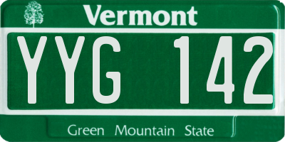 VT license plate YYG142