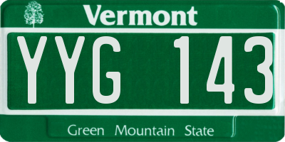 VT license plate YYG143
