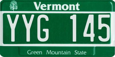 VT license plate YYG145