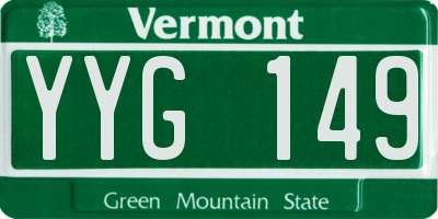 VT license plate YYG149