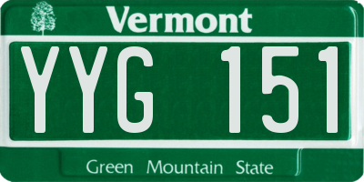 VT license plate YYG151