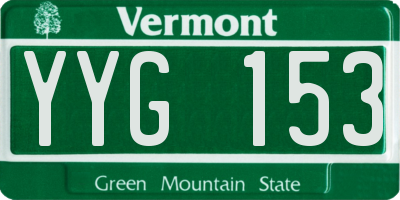 VT license plate YYG153
