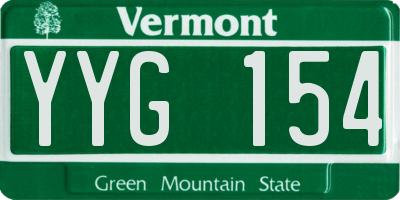 VT license plate YYG154