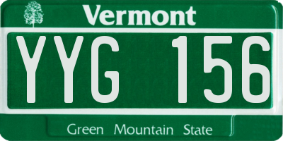 VT license plate YYG156