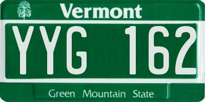 VT license plate YYG162