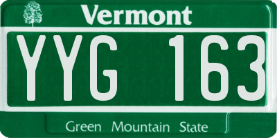 VT license plate YYG163
