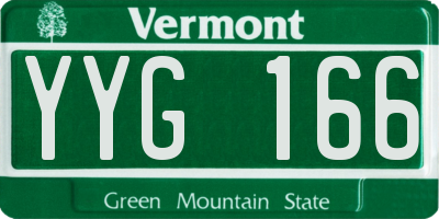 VT license plate YYG166