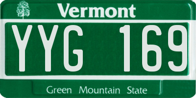 VT license plate YYG169