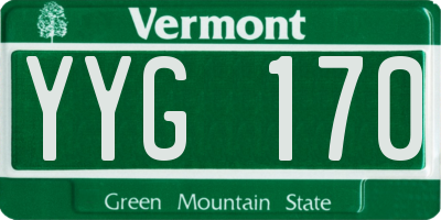 VT license plate YYG170
