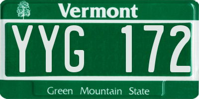 VT license plate YYG172