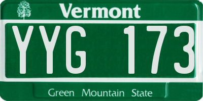 VT license plate YYG173