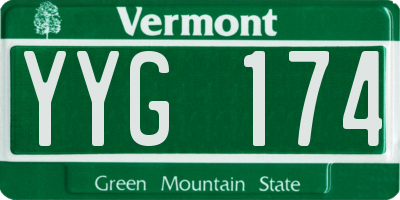VT license plate YYG174