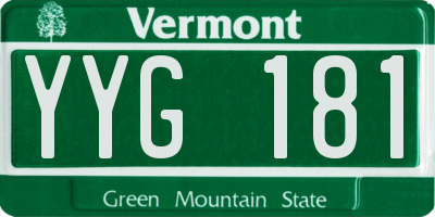 VT license plate YYG181