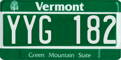 VT license plate YYG182