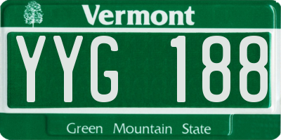 VT license plate YYG188