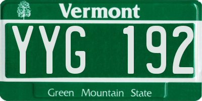 VT license plate YYG192