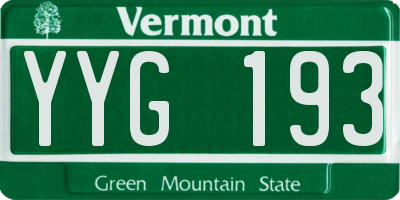 VT license plate YYG193