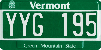 VT license plate YYG195