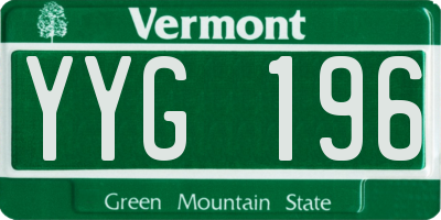 VT license plate YYG196