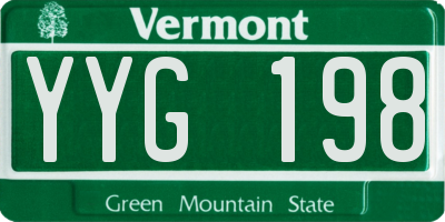 VT license plate YYG198