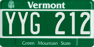 VT license plate YYG212