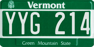VT license plate YYG214