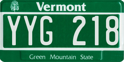 VT license plate YYG218