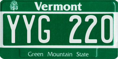 VT license plate YYG220